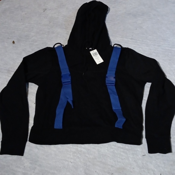 BUCKLE Strap Cutout Girls Crop Hoodie LG - Picture 3 of 5